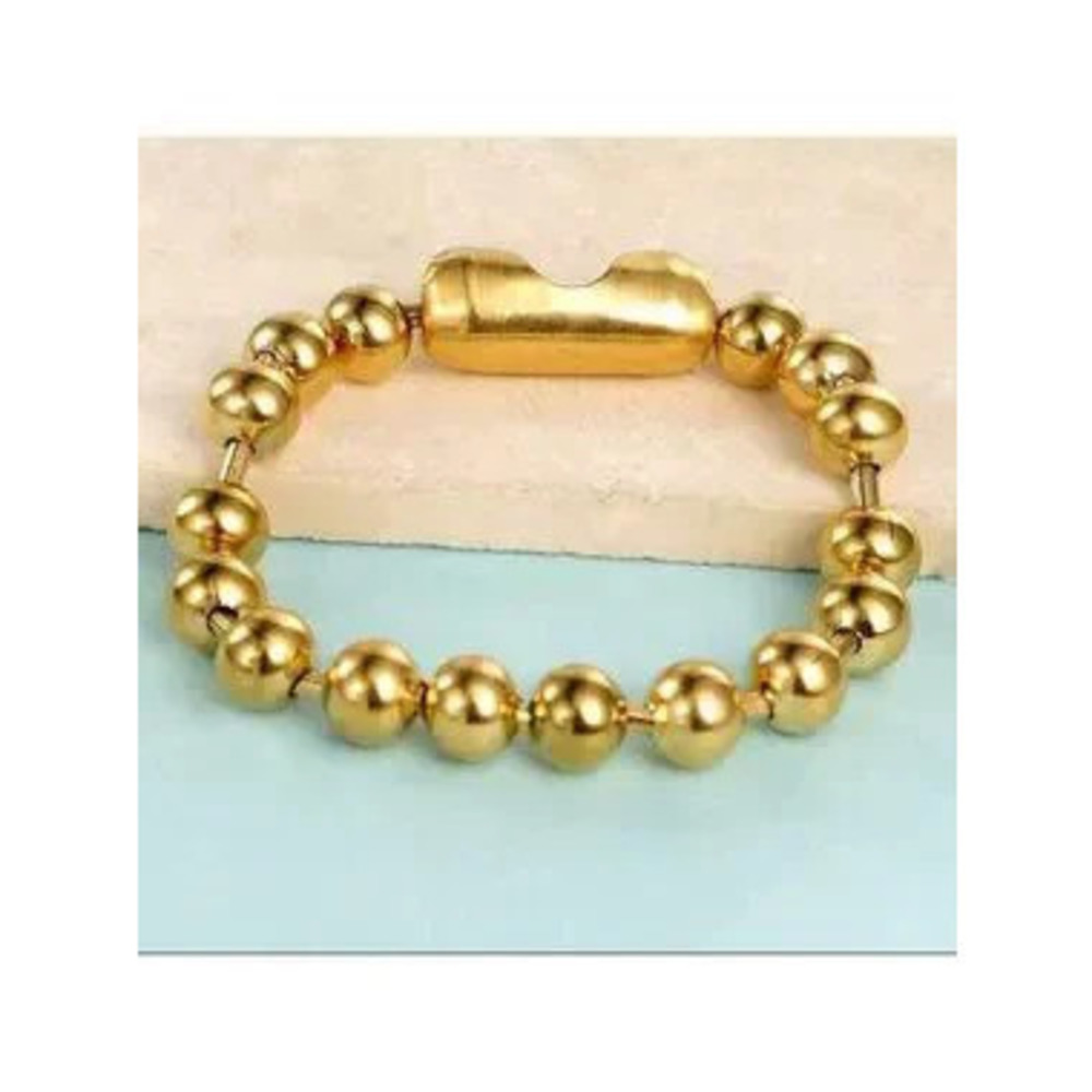 Gold Plated Stainless Steel 8mm Bead Bracelet